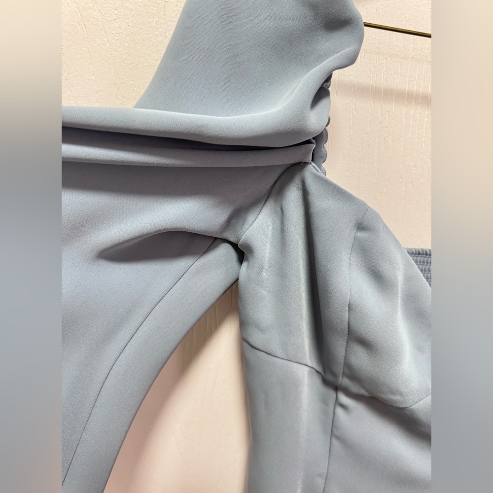 Aritzia Blue Satin Puff-Sleeve Mini Dress - Picture 8 of 9